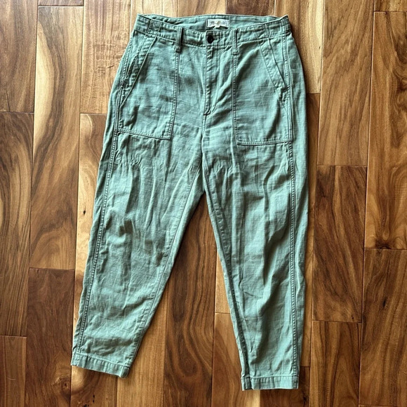 Madewell Pants - Madewell Olive Green Baggy Trouser Pants size 27